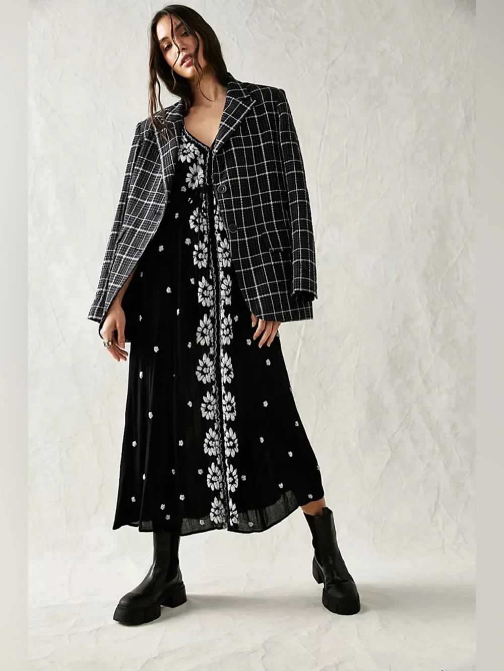 Free People /Fable Embroidered Midi Dress Size Large- NWOT - Picture 4 of 16